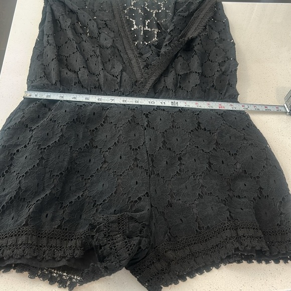 Cupshe Black Maxi Overlay Romper Lace Dress V-Neck Spaghetti Strap Size M - Picture 12 of 17
